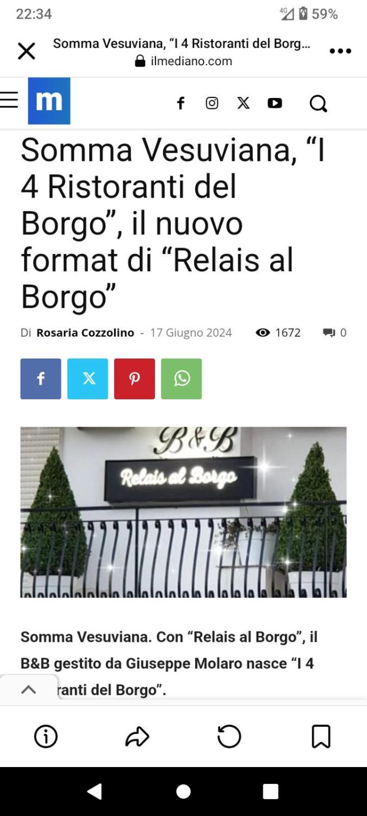 Relais Al Borgo Bed & Breakfast ซอมมาเวซูเวียนา ภายนอก รูปภาพ